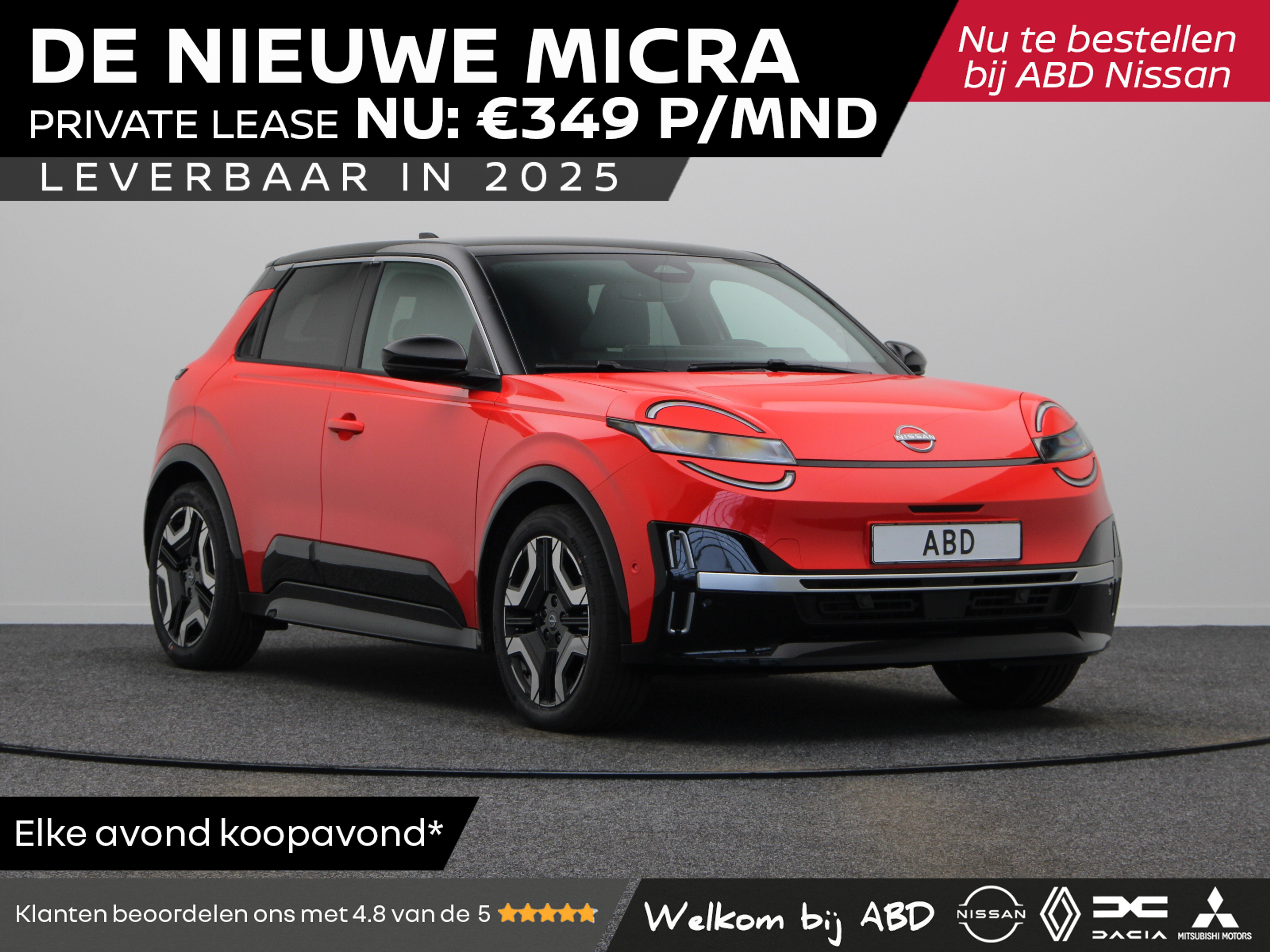 Nissan Micra Evolve + 18'' "Sport" lichtmetalen velgen + Interieur "Chill" 52 kWh