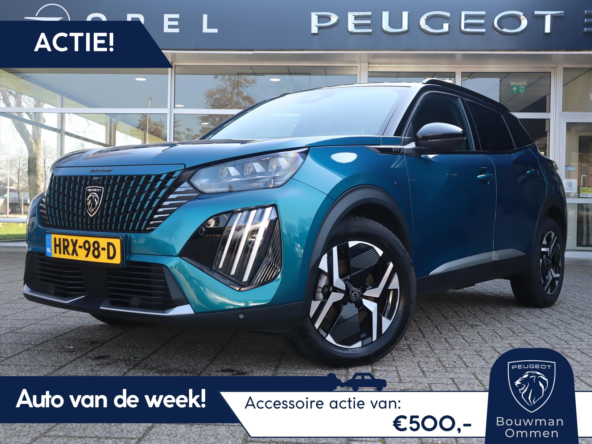 Peugeot 2008 SUV *Auto van de Week!* GT Hybrid 145pk e-DCS6 automaat, Rijklaarprijs, 360° Camera Elektr. verst. bestuurdersstoel Verwarmbare voorstoelen
