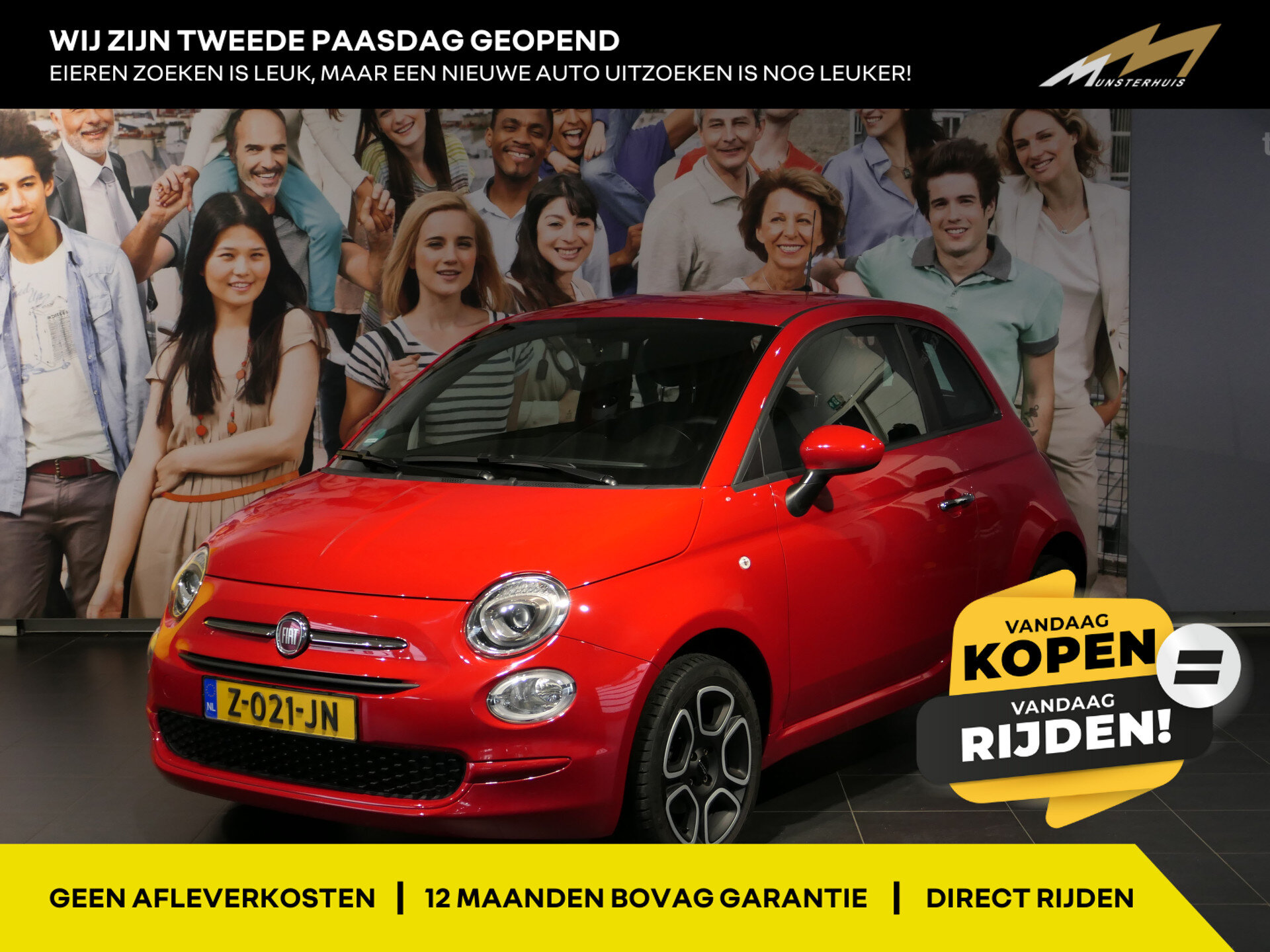 Fiat 500 1.0 Hybrid Club - Occasion Lease vanaf €339 p/m -
