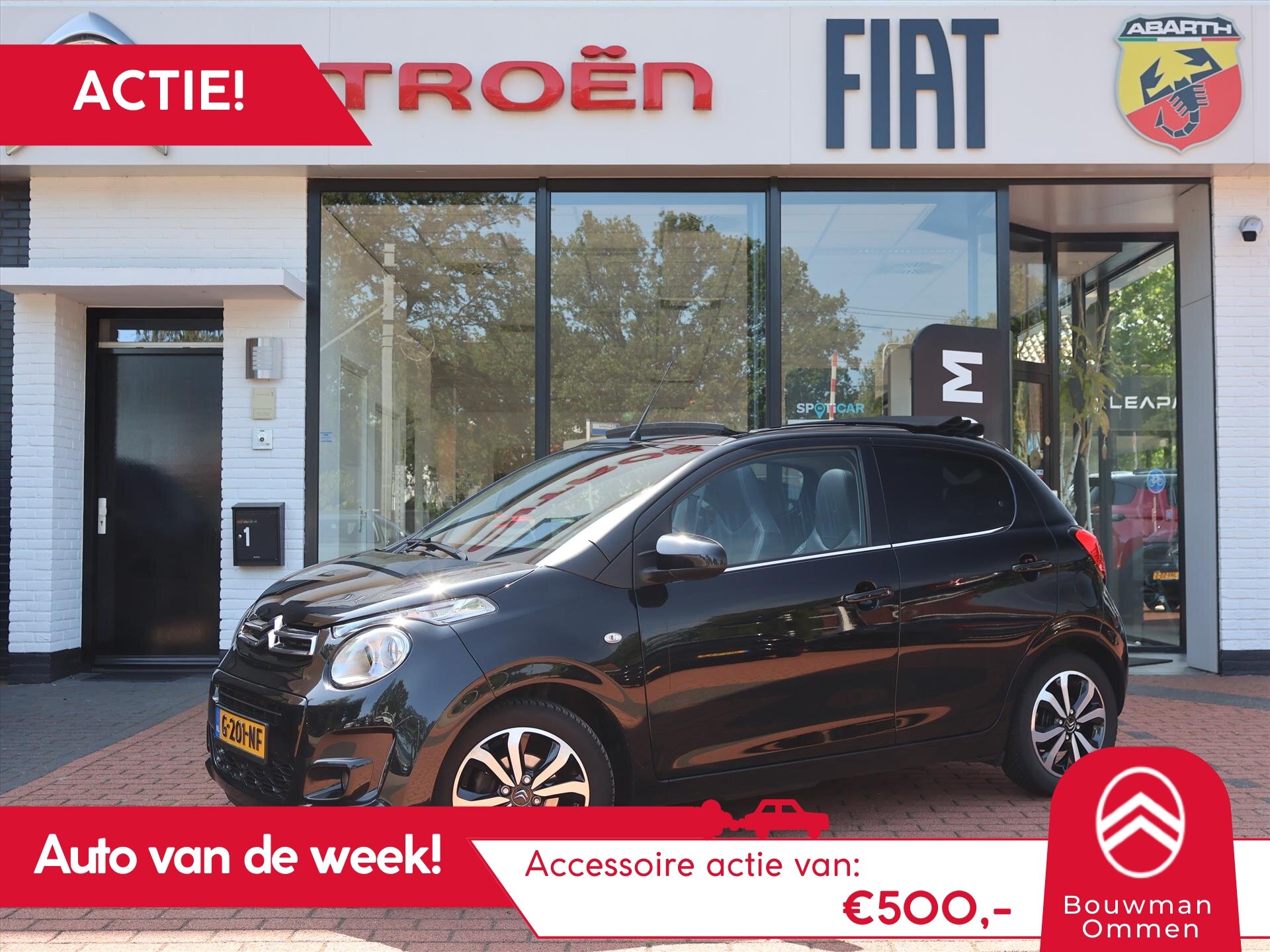 Citroën C1 Airscape *Auto van de Week!* 1.0 VTi 72PK 5drs. Shine, Rijklaarprijs | Camera | Leder | Stoelverwarming | Lichtmetalen wielen