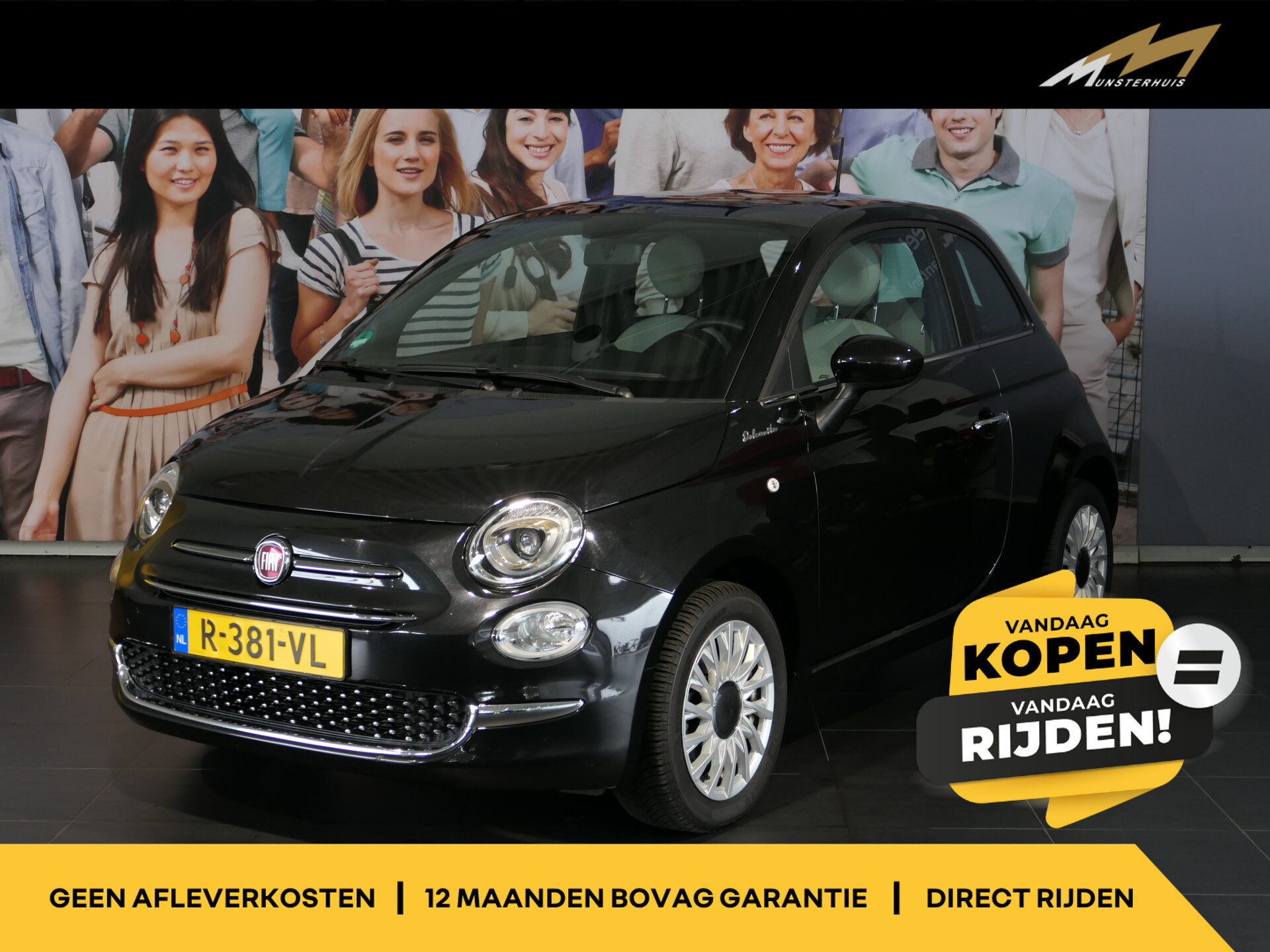 Fiat 500 1.0 Hybrid Dolcevita - Occasion Lease vanaf €324 p/m -