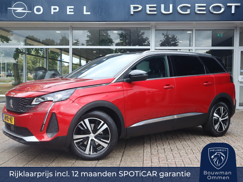Peugeot 5008 SUV GT PureTech 130pk EAT8 Automaat, Rijklaarprijs, Adaptieve cruise control Handsfree achterklep Trekhaak Camera