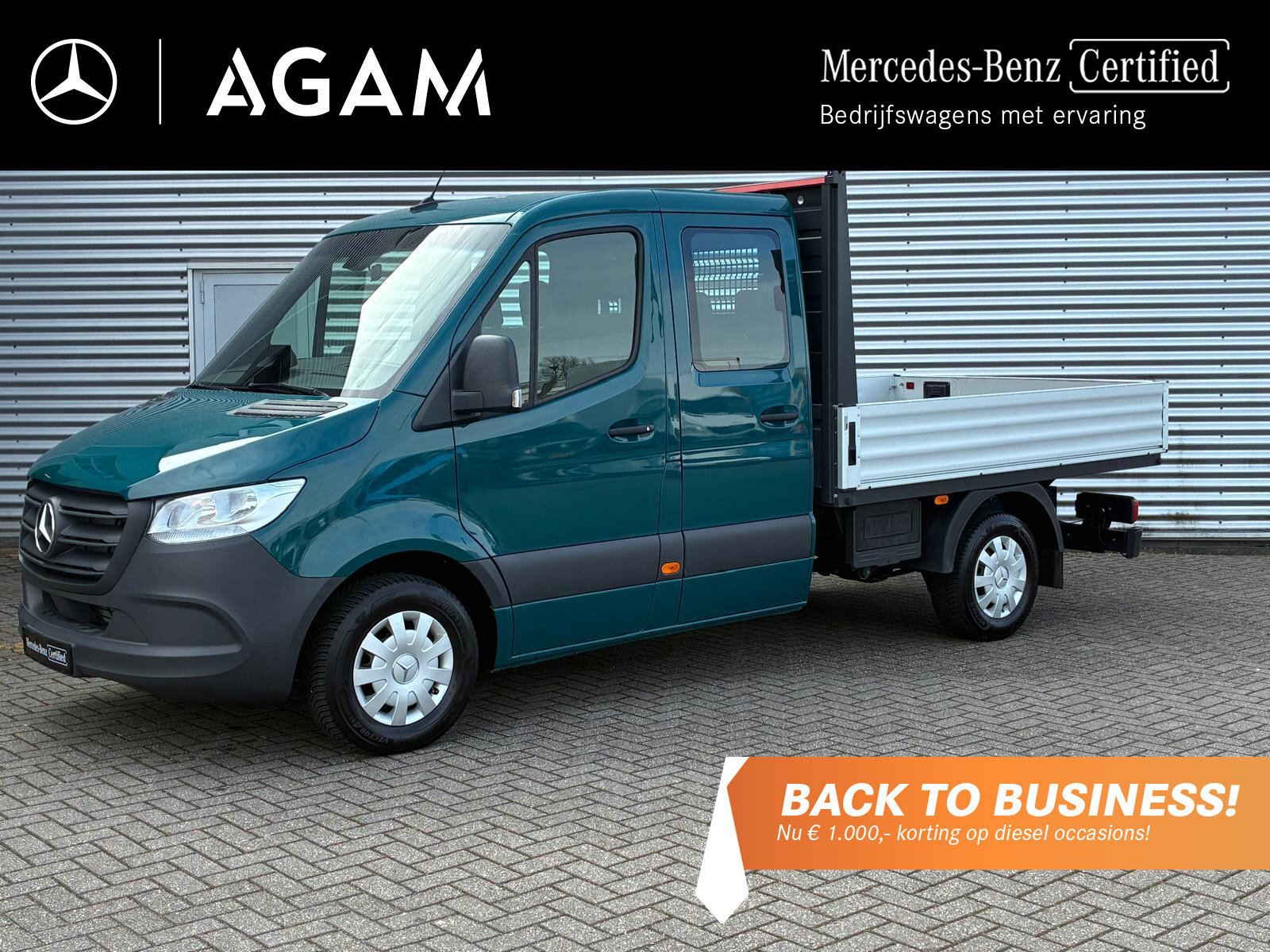 Mercedes-Benz Sprinter 317 CDI L2 DC Open Laadbak | 3500kg Trekhaak |