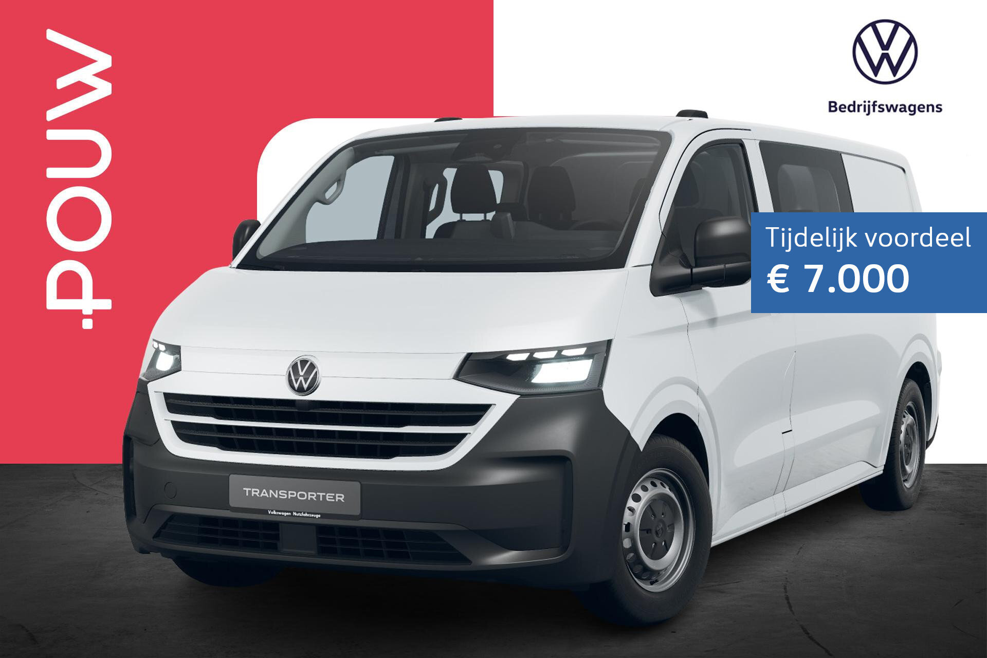 Volkswagen e-Transporter Dubbele Cabine L2H1 136pk 71 kWh accupakket