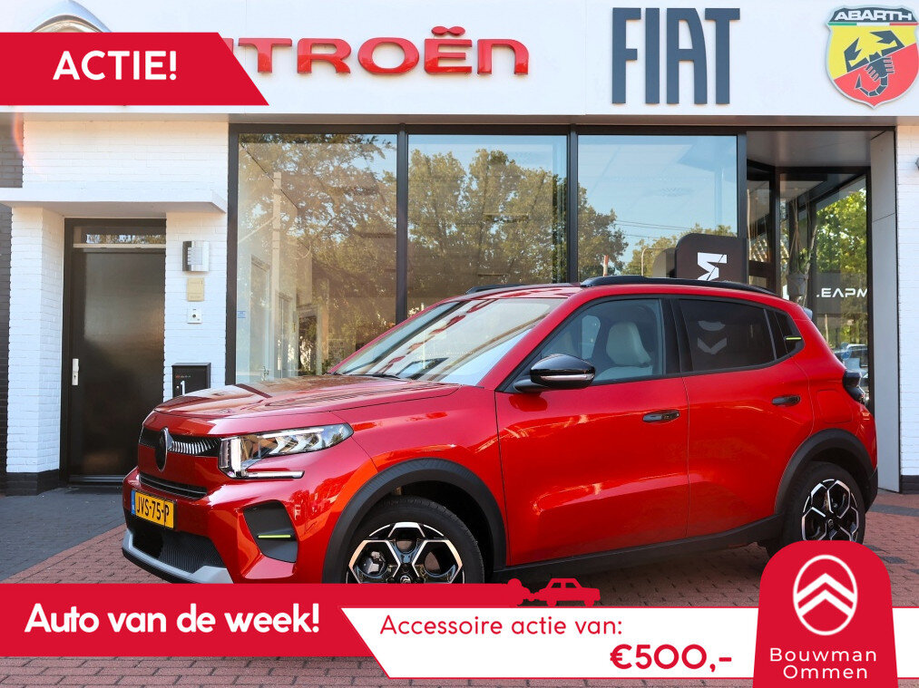 Citroën ë-C3 EV *Auto van de Week!* 44kWh 113PK Comfort Range Automaat Max, Rijklaarprijs | Navigatie | Camera | DAB+ | 17 inch lichtmetalen wielen