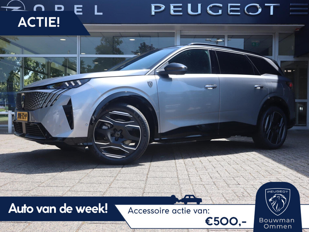 Peugeot 5008 SUV *Auto van de Week!* EV GT Exclusive 73 kWh 210PK 7pers., Rijklaarprijs, Leder Trekhaak Navigatie 360° Camera 20 inch wielen