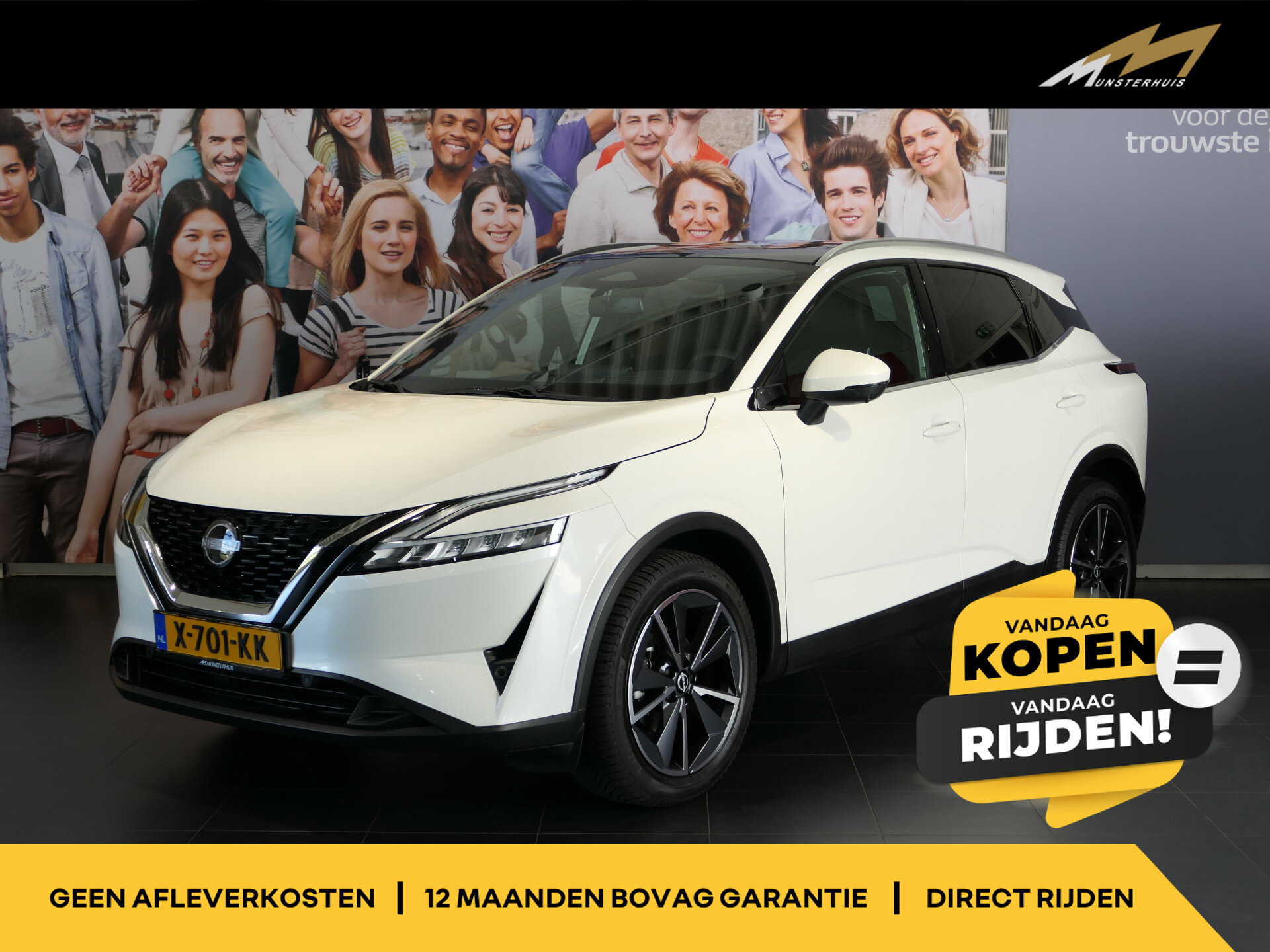 Nissan Qashqai 1.3 MHEV Xtronic Tekna *1.800kg trekgewicht!* - Occasion Lease vanaf €509 p/m -