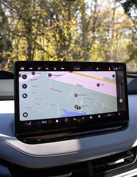 Interieur van de Škoda Elroq met modern dashboard en infotainment