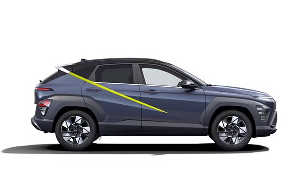 Zijkant Hyundai KONA Hybrid 2024