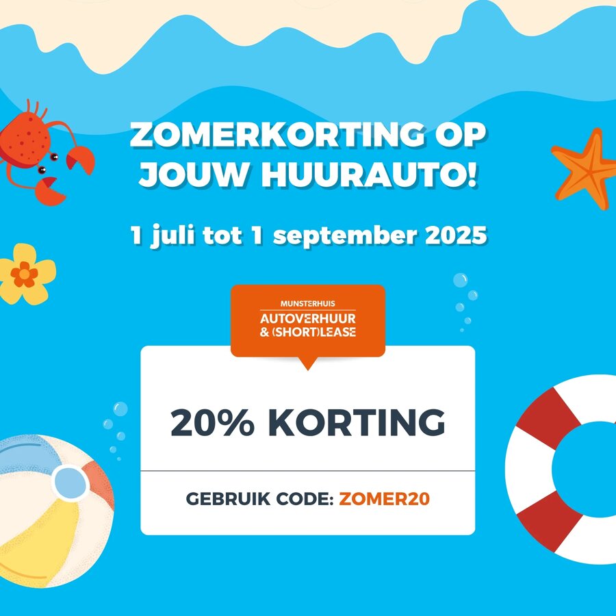 Vakantiekorting bij Munsterhuis Autoverhuur