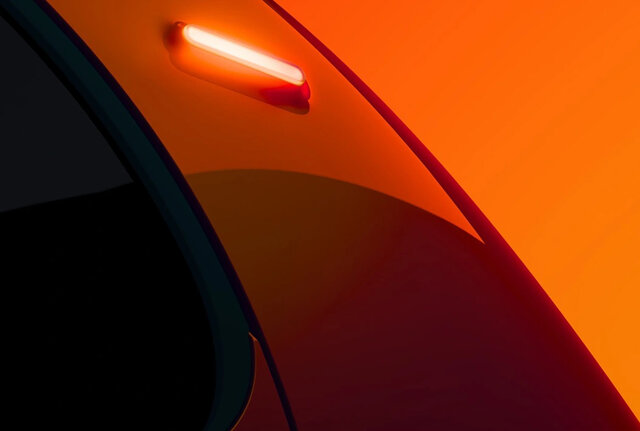 Detail van de achterruit en carrosserie van de nieuwe Citroën 2CV